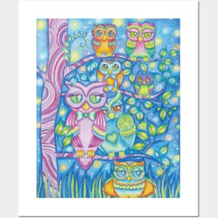 Ornamental owls Posters and Art